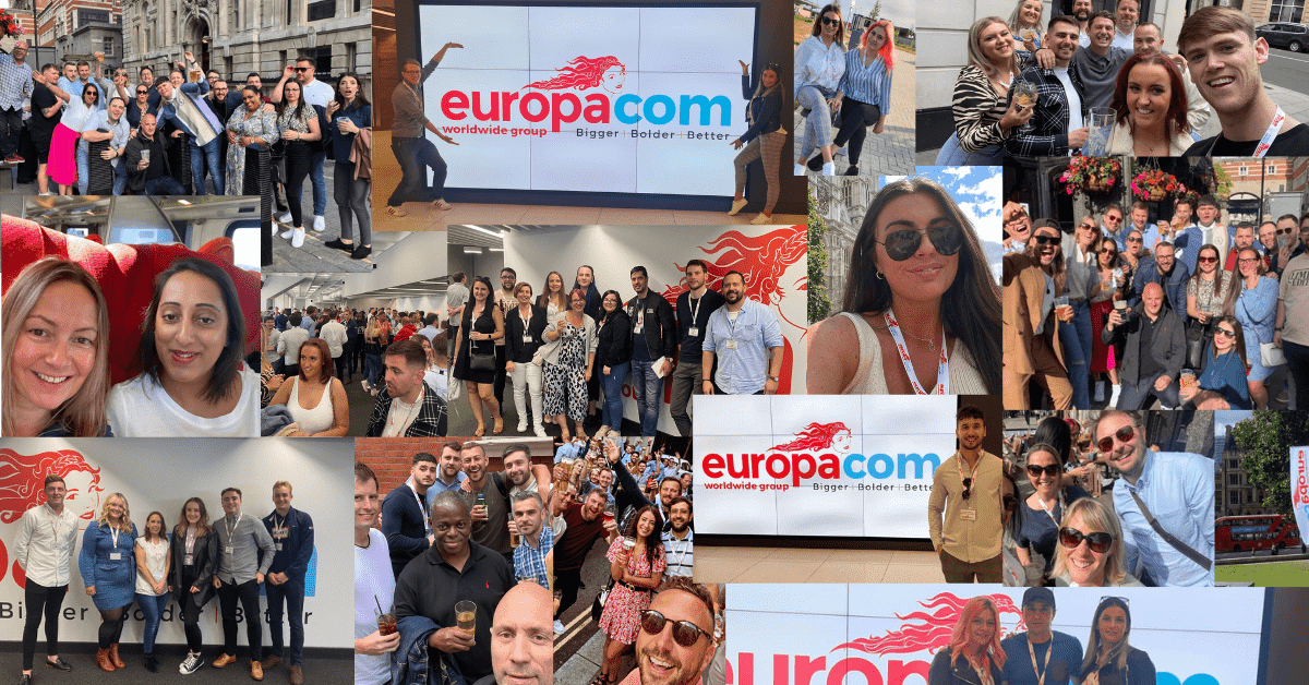 A montage of images from Europacom conference