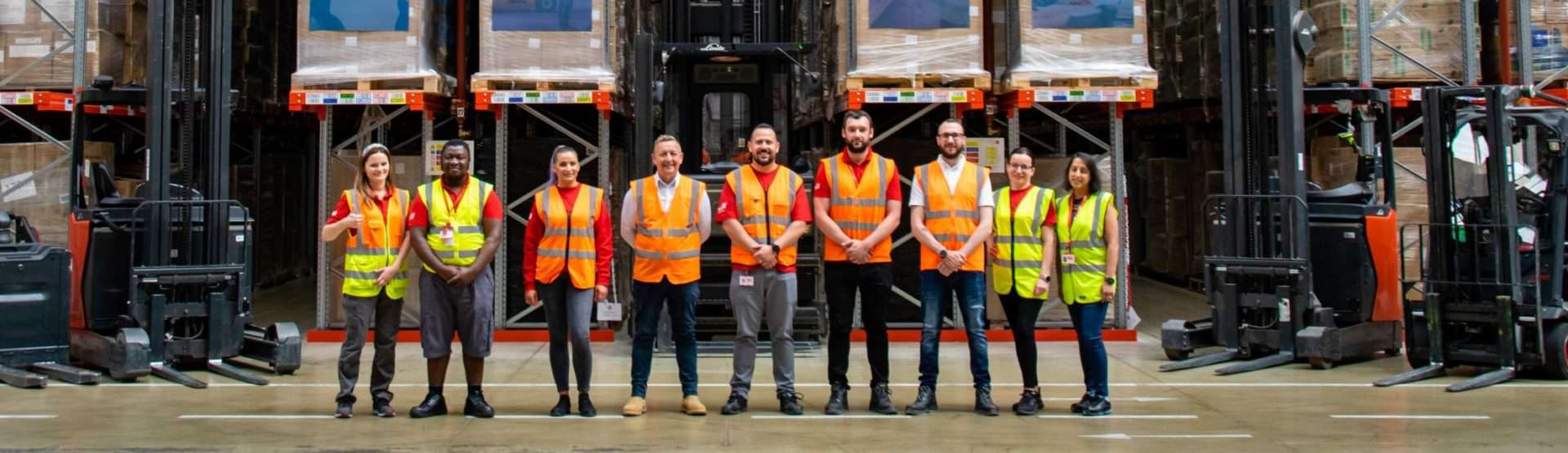 Europa Corby Warehouse dancing Forklift team