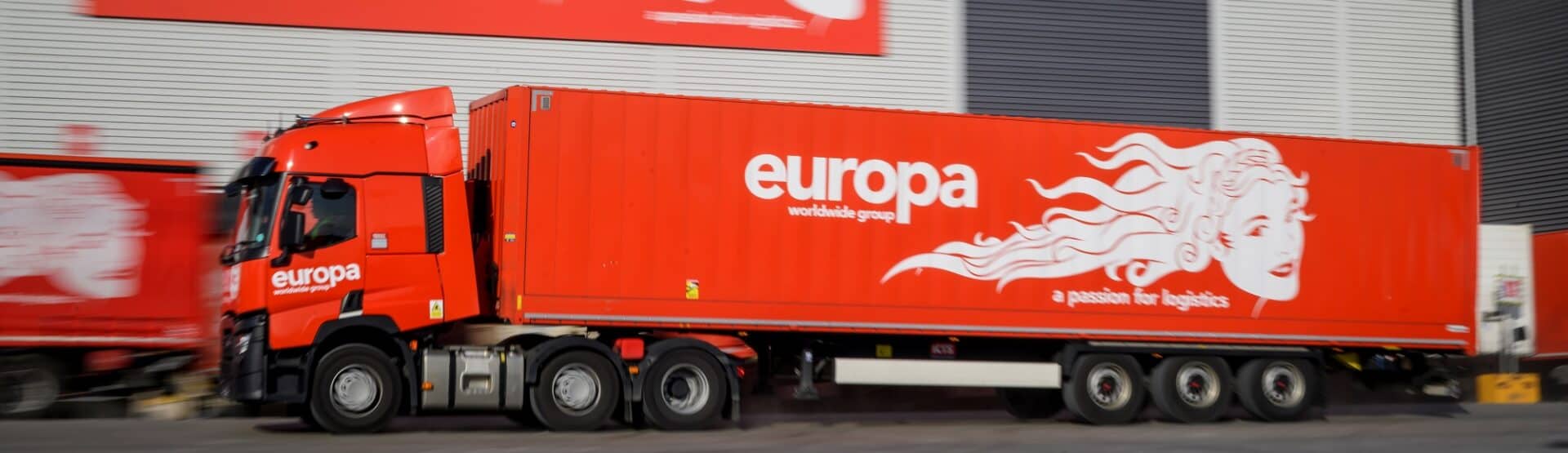 Image showing a Europa Worldwide truck outside a logistics site